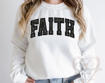 Faith Applique Embroidery Design, Varsity Letter Christian Machine Embroidery File, Bold Religious Word Art for Sweatshirts & Gifts