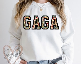 GAGA Applique Embroidery,Grandma Sweatshirt Embroidery,Mother's day gift,Machine Embroidery design