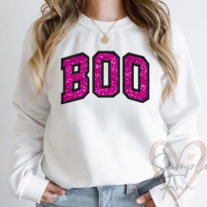 Halloween Applikation BOO, Halloween Applikation, Maschinenstickerei, Maschinenstickerei