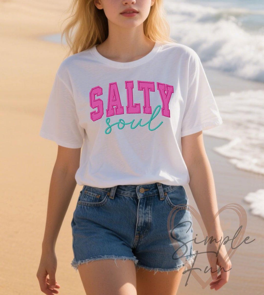GOOD VIBES BUTTON UP WHITE W/ 