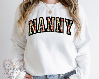 NANNY Applique Embroidery,Grandma Sweatshirt Embroidery,Machine Embriodery Design