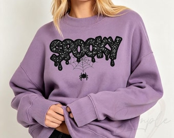 Spooky Applique Embroidery Design,Spooky Season Machine Embroidery File,Halloween Sweatshirt PES DST File