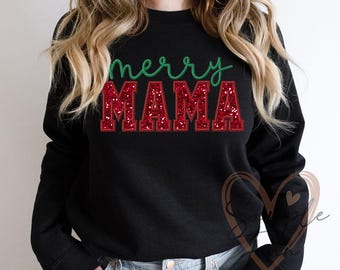Merry mama Embroidery Design,Merry Christmas Embroidery,Christmas Sweatshirt Embroidery,Machine Embroidery Design