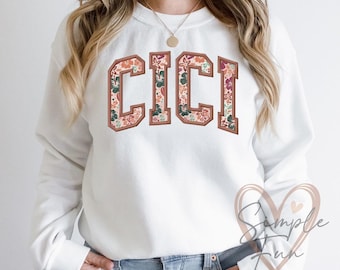CICI Applique Embroidery,CICI Sweatshirt Embroidery Design,Machine Embroidery File