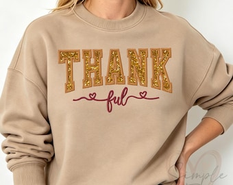 hankful Applique Embroidery Design, Thanksgiving Machine Embroidery File