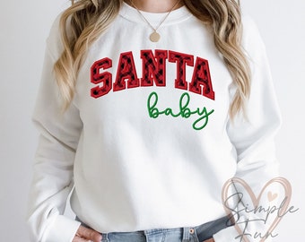 Santa Baby Embroidery,Santa Applique,Christmas Embroidery Design,Machine Embroidery File,Simple Fun Design