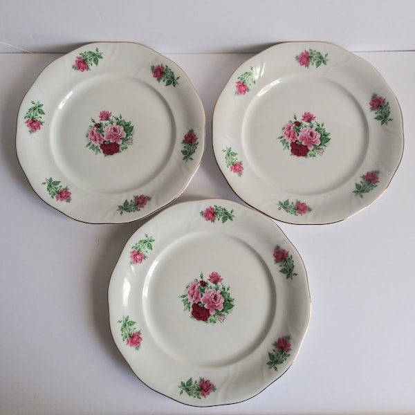 Vintage Formalities Baum Brothers Maria Floral China Dinner Plates
