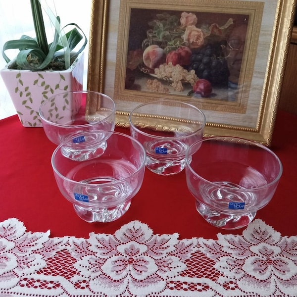 Vintage New STUDIO NOVA Citadel Glass Footed Dessert Fruit Sherbet Bowls