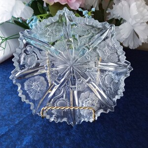 EAPH Panel Thistle Pressed Glass Bowls Set of Two