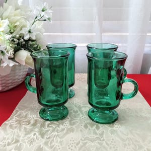 Vintage Libbey grüne Sockel Kaffeetasse Tassen