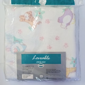 Vintage Beacon Lovable Baby Crib Blanket New