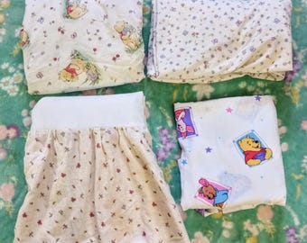 Vintage Classic Winnie the Pooh Crib Sheets Crib Skirt Bedding Nursery