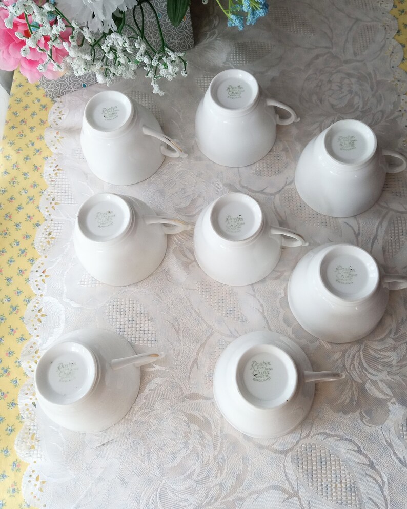 One Vintage Roslyn Fine Bone China White Tea Cup Made in Etsy