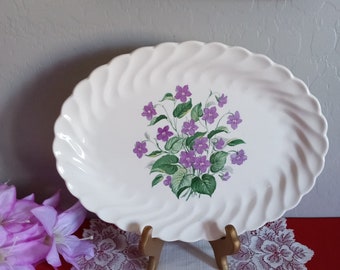Royal China Royal Violet Dinnerware Serving Platter Sugar Bowl and Creamer