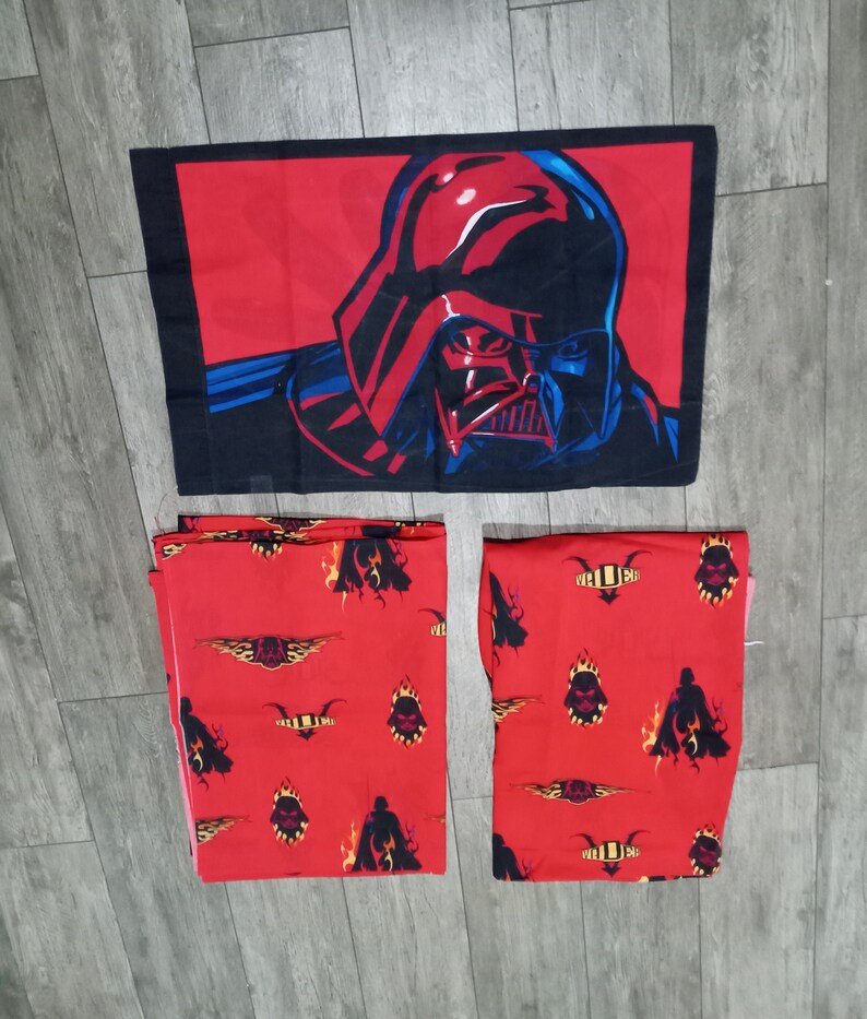 Vintage Star Wars Darth Vadar Twin Size Red Comforter Set Made Etsy