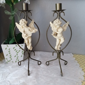 House Of Lloyd Cherub Taper Candle Holders Decor