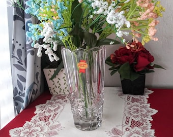 Vintage Anna Hutte Bleikristall Lead Crystal Floral Vase