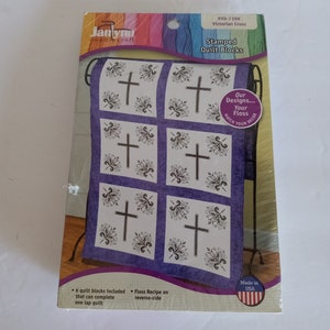 Janlynn Victorian Cross Quilt Stamped for Embroidery