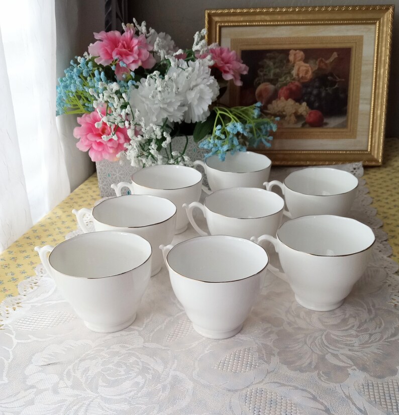 One Vintage Roslyn Fine Bone China White Tea Cup Made in Etsy