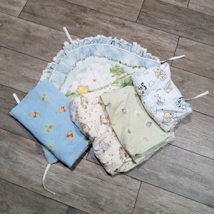 Vintage Classic Winnie the Pooh Crib Skirt, Sheets, Pad Nursery Bedding