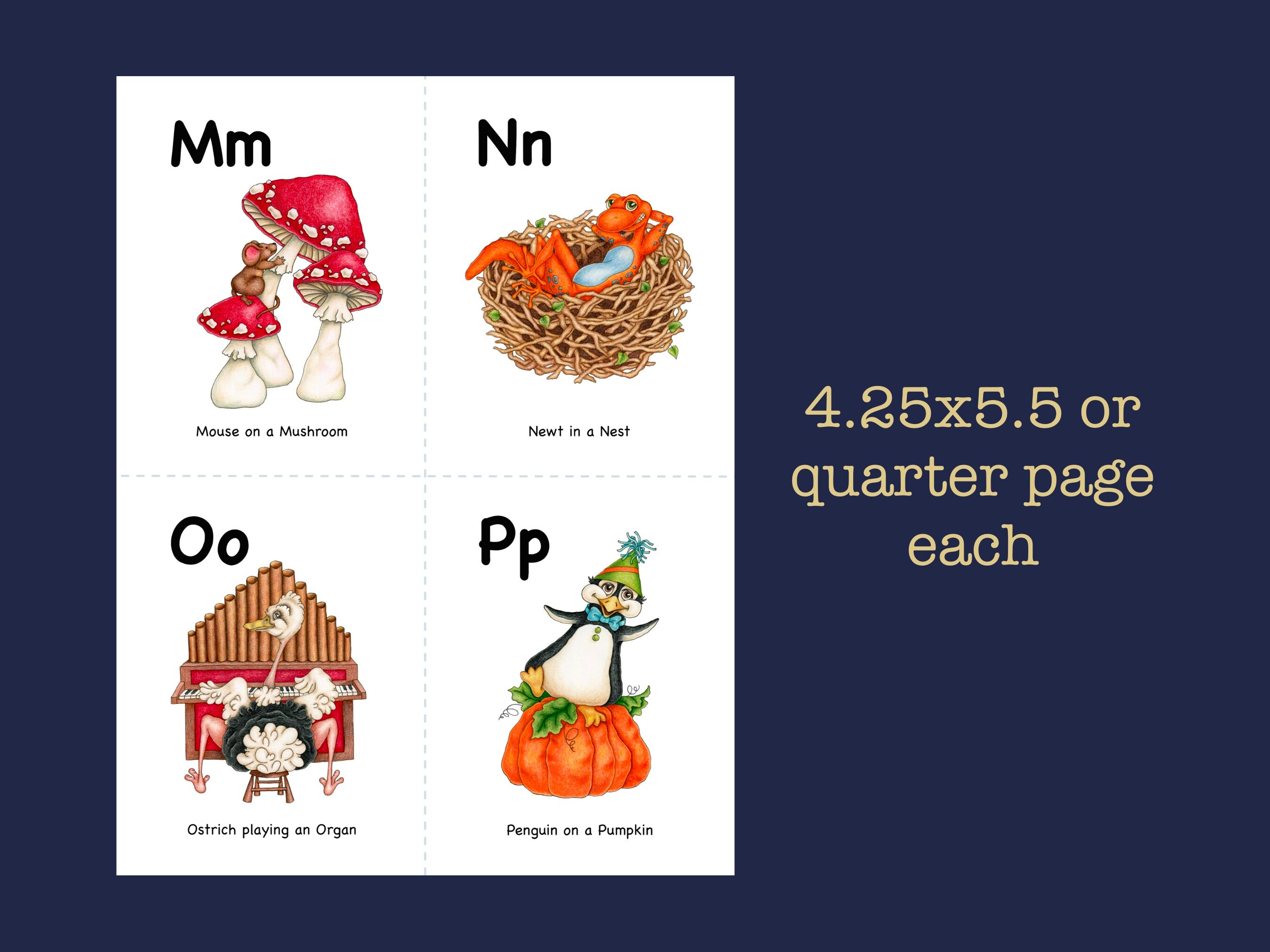 Printable Abc Cards, Alphabet Flash Cards, Abc Nursery Decor, Nursery ...