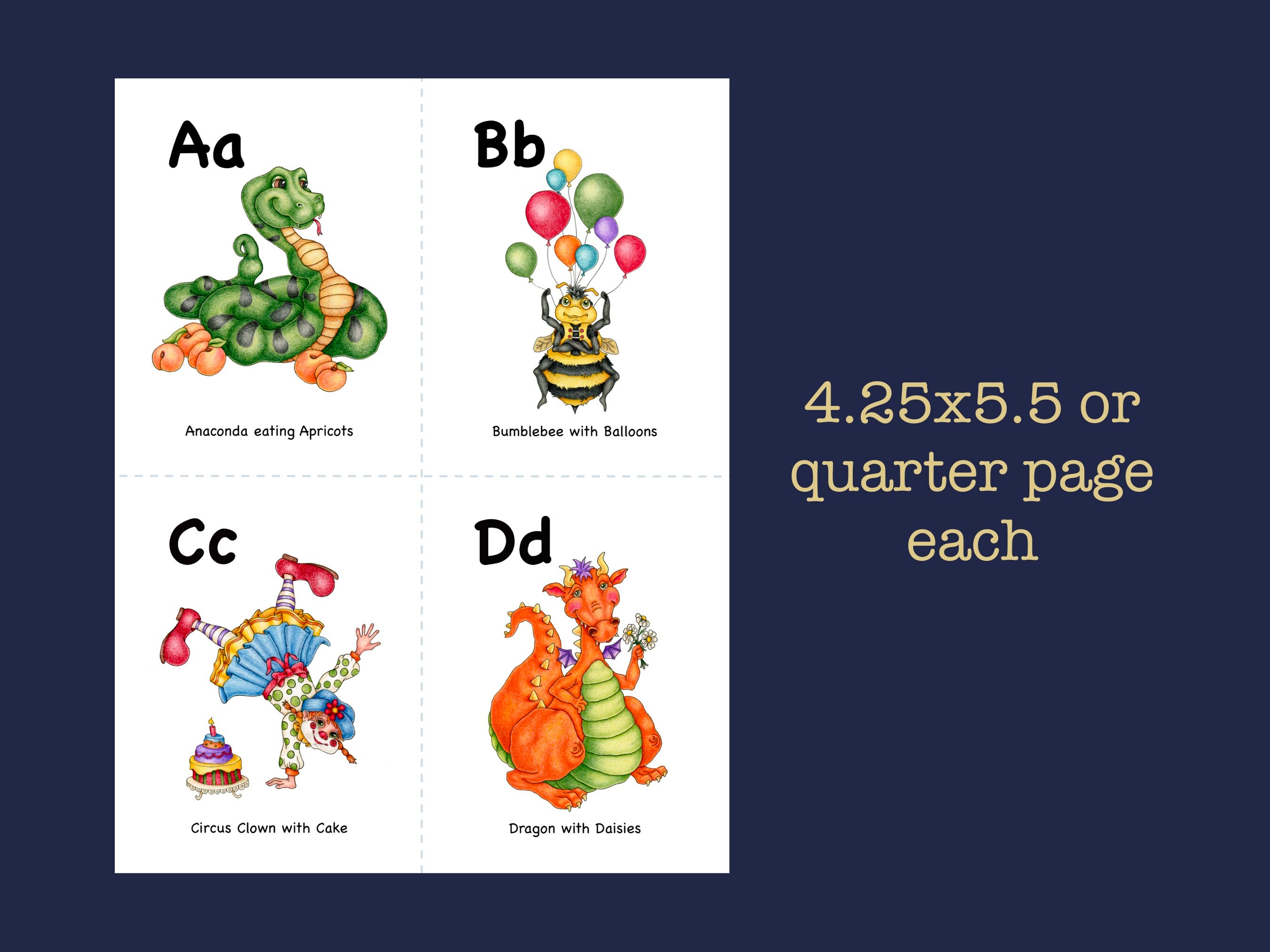 Printable Abc Cards, Alphabet Flash Cards, Abc Nursery Decor, Nursery ...