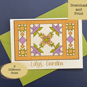 Tarjetas de edredón - tarjetas de edredón digital - arte de edredón - tarjetas de jardín de flores - tarjetas de amistad - susan ewing - arte de edredón - patrones de edredón - acolchado