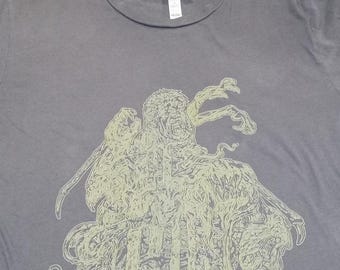 The Thing movie, grey graphic T-Shirt, size Large, John Carpenter horror