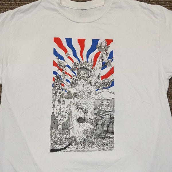 Dead Kennedys white graphic T-Shirt, Bedtime For Democracy, size Large