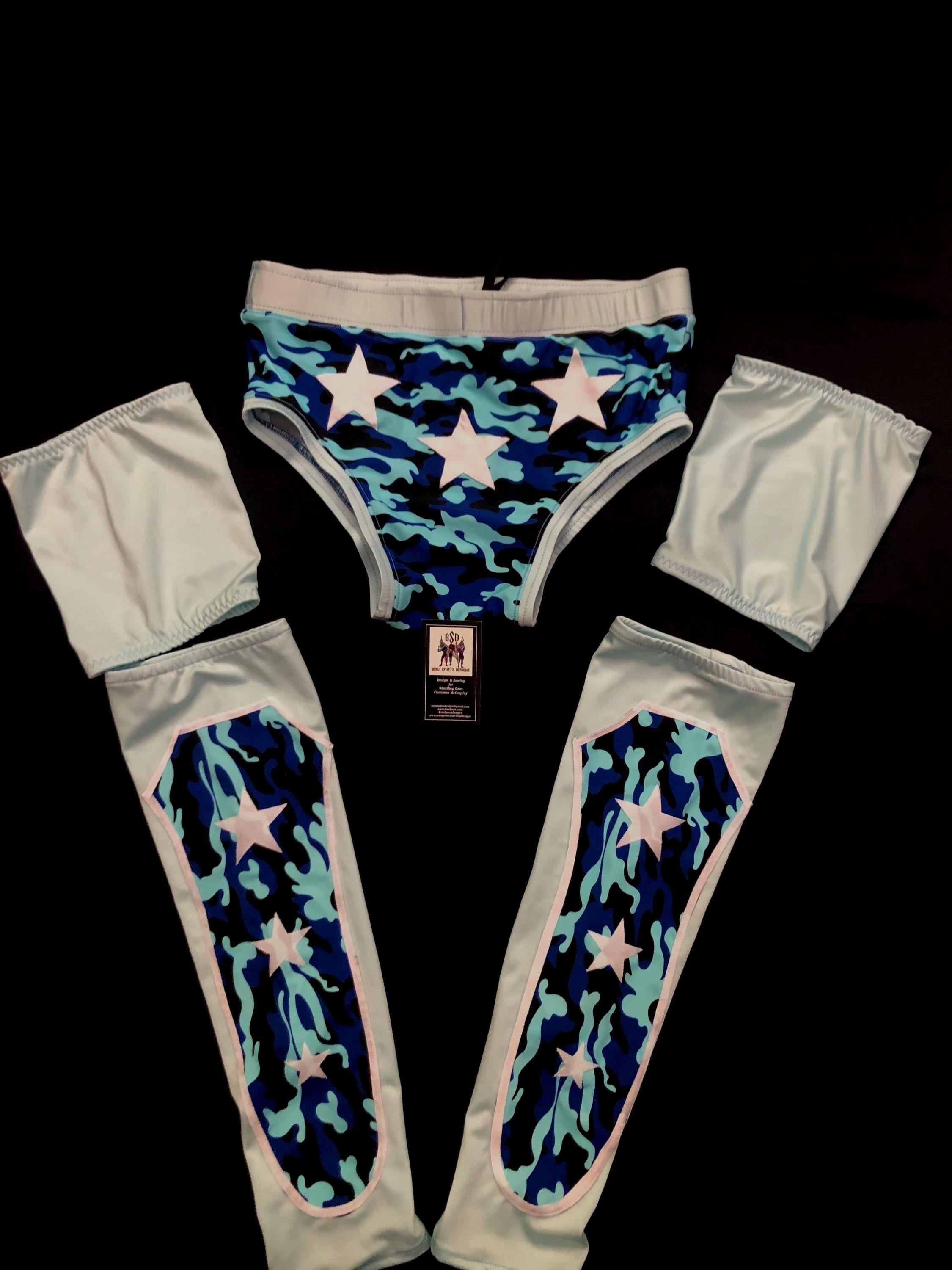 Stars Wrestling Tights Pro Wrestling Men Attire, Ring Wear Trunks