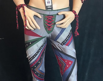 Pro wrestling, cosplay men tights with  bicep tassels, size M