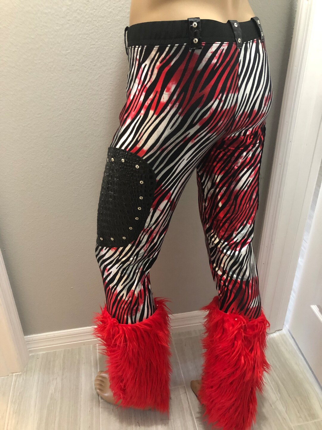 Pro Wrestling Tights With Furry Boot Covers Cosplay RAVE Wear Etsy