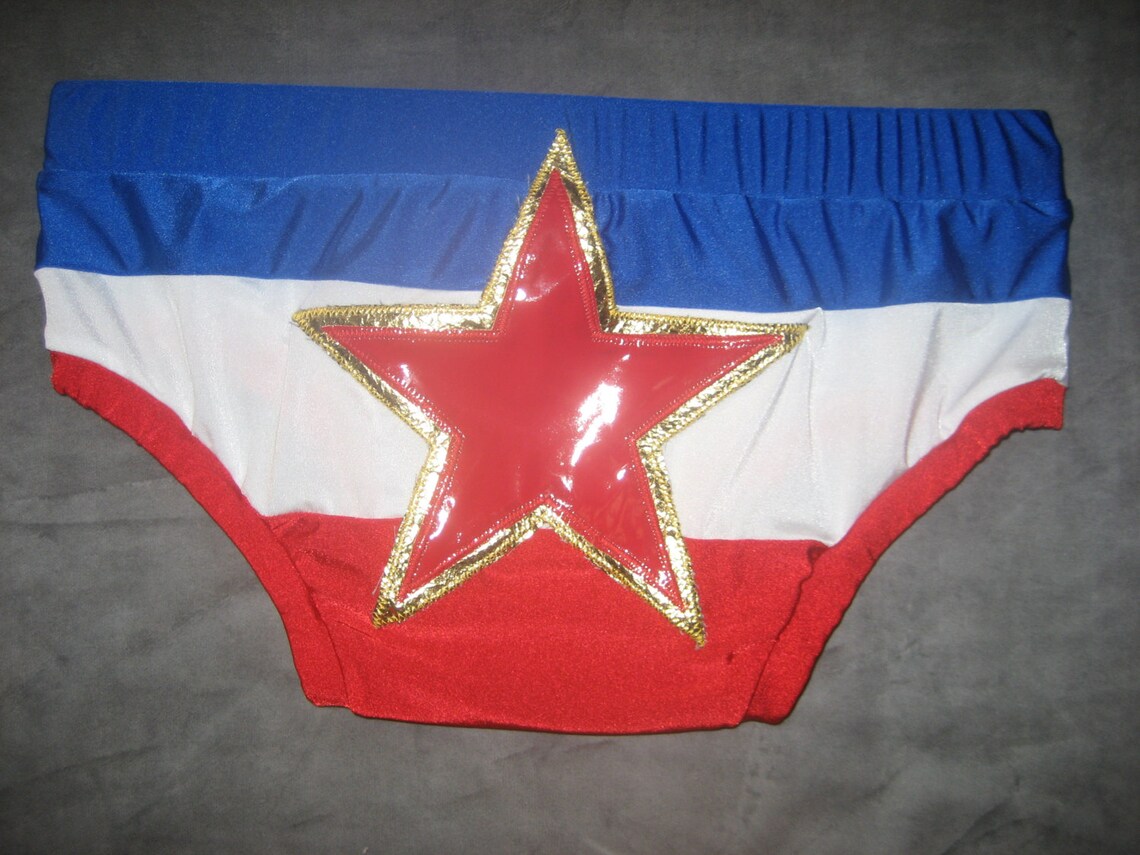 Pro Wrestling Trunks with knee pad and wrist covers multi Etsy