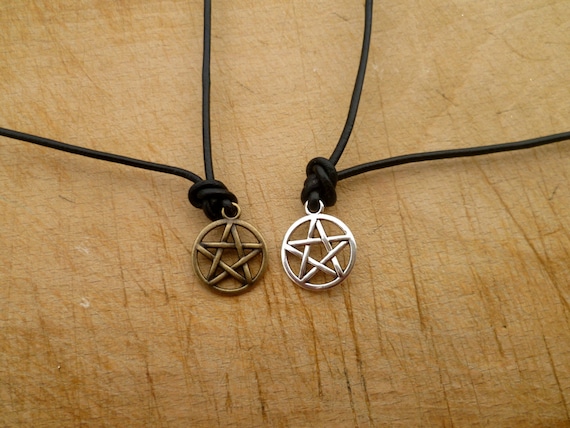 Supernatural Devil's Trap Pentagram Necklace - One Leather necklace