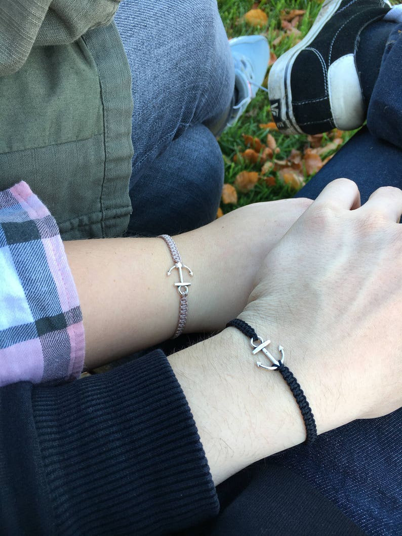 Anchor Matching Anniversary Bracelets His and Her Bracelets Etsy