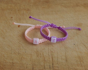 Twin Baby Initial Bracelets - Set of 2 Bracelets for Identical Twins 10 cm