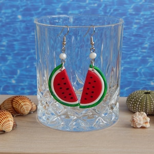 Watermelon Summer Fruit Earrings - Polymer Earrings