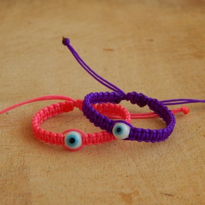 Twin Baby Evil Eye Bracelets - Set of 2 Bracelets for Identical Twins 10 cm