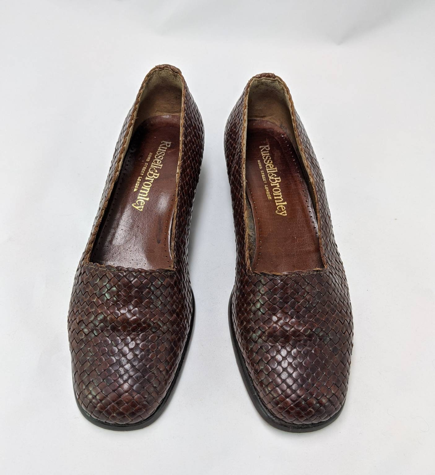 Vintage 1990's Russell and Bromley Woven Brown Leather - Etsy UK