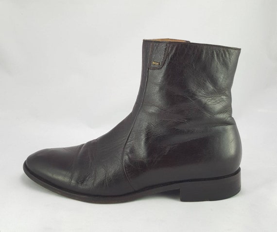 mens black leather ankle boots uk