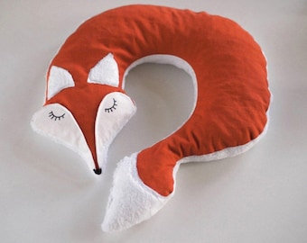 Heat pad, cherry kernels, fox,  fabric animal, neck heat pad