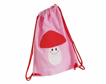 Personalized nursery bag, gym bag, bag for toddlers, flyworm, mushroom