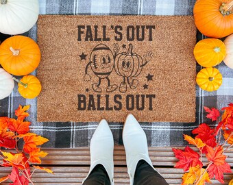 Football Season Doormat, Doormat Football Season, Fall Football Doormat, Funny Fall Doormat, Fall Coir Doormat, Nonslip Doormat