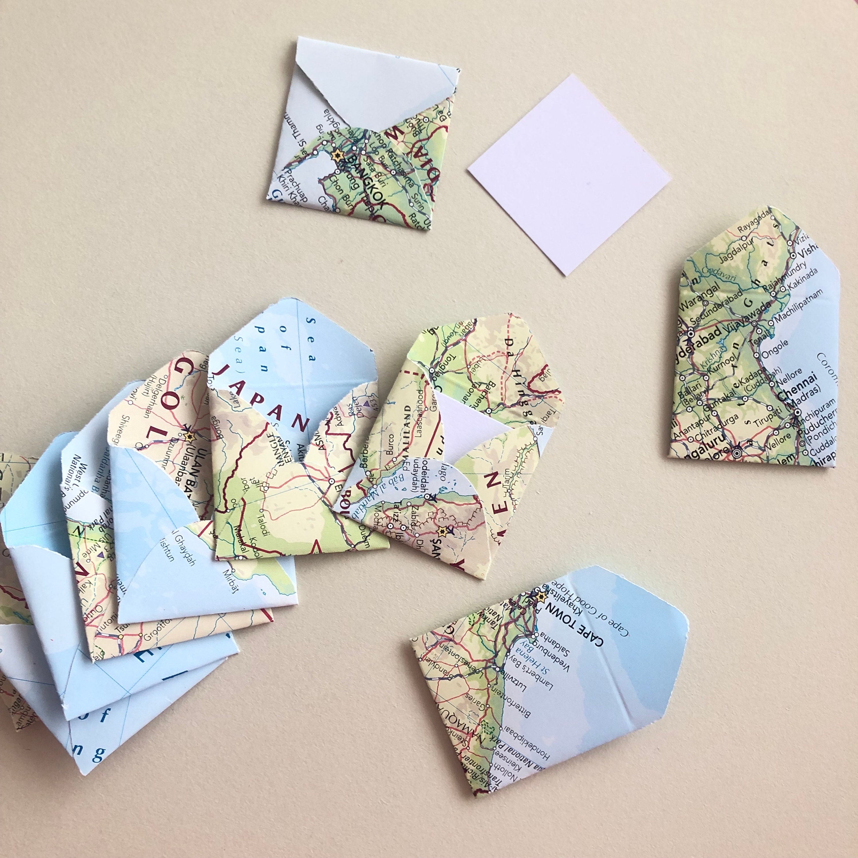 Tiny Envelopes Travel Map Mini Love Notes Wedding Guest Book First ...