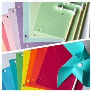Kit da 10 mulinelli di carta SPINNING SENZA SPILLI - colori pastello brillanti baby shower matrimonio