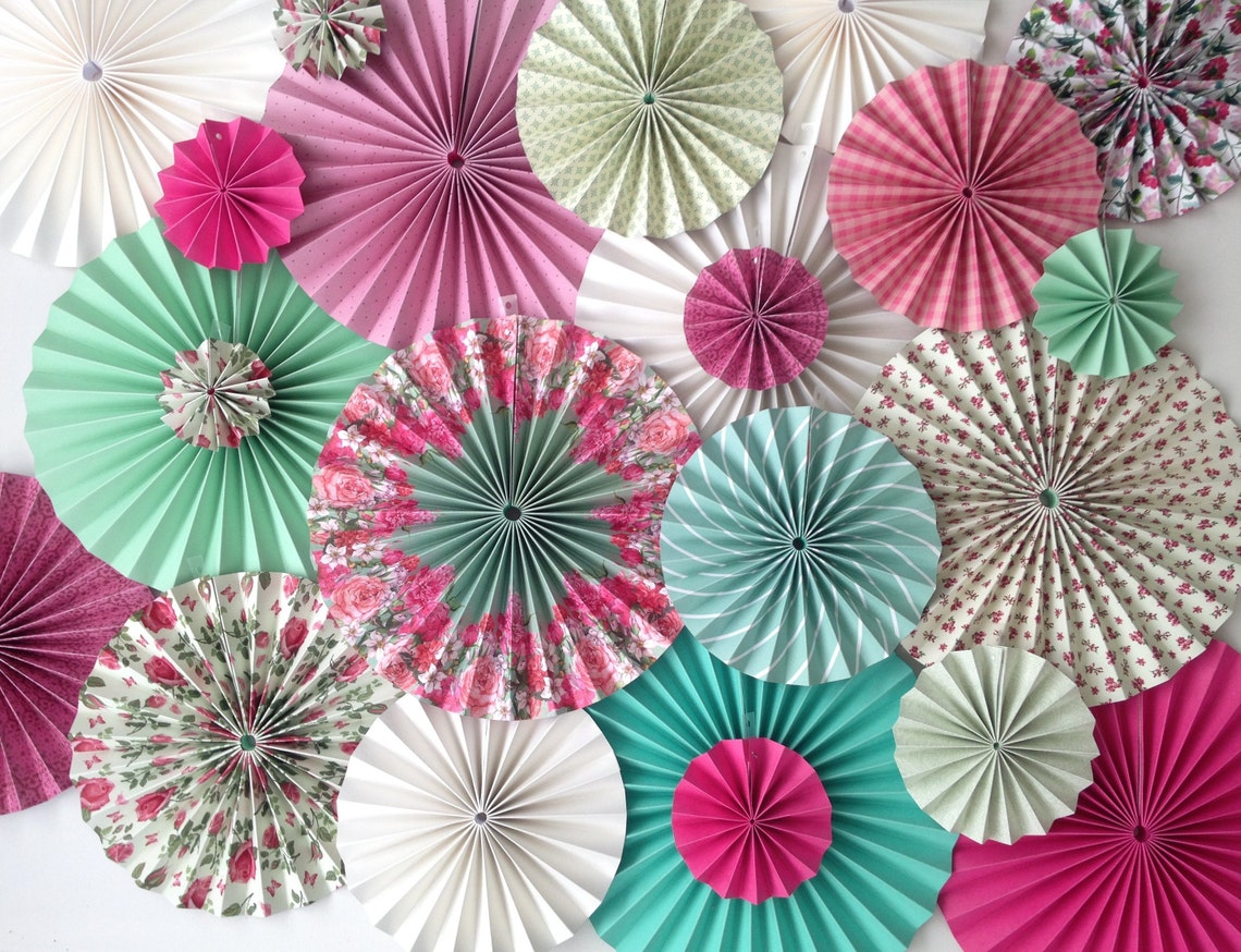 Custom Any Colours Paper Fan Pinwheel Backdrop Hanging Etsy