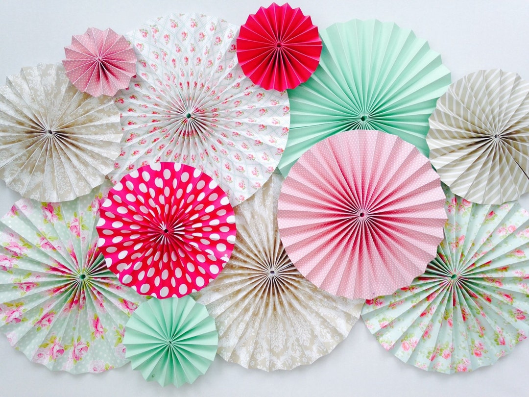 Custom Any Colours Paper Fan Pinwheel Backdrop Hanging Decorations