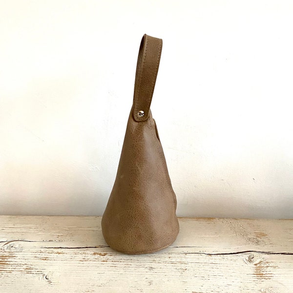 Door stop tobacco brown, nubuck leather