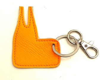 Cologne Cathedral neon orange leather keychain