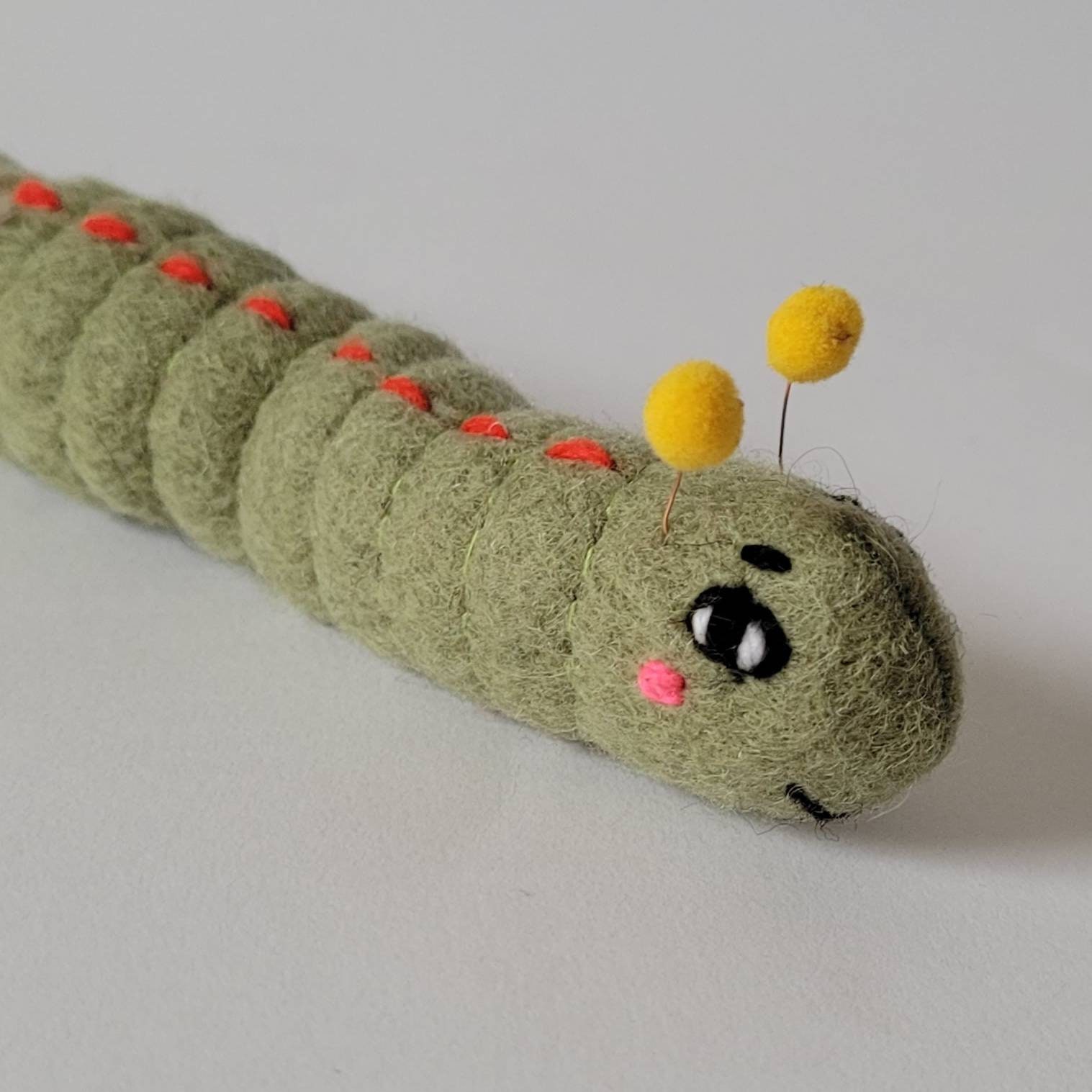 Raupe grün Bug süße Raupe Kawaii Caterpiller gefilzte Wolle Etsy
